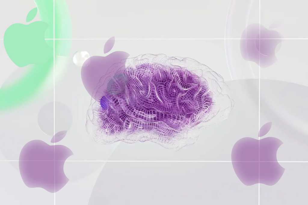 Apple logos surrounding brain