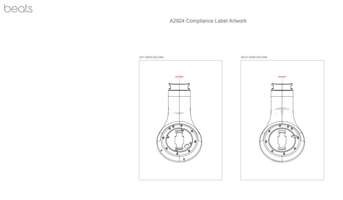 Beats Studio Pro FCC compliance label