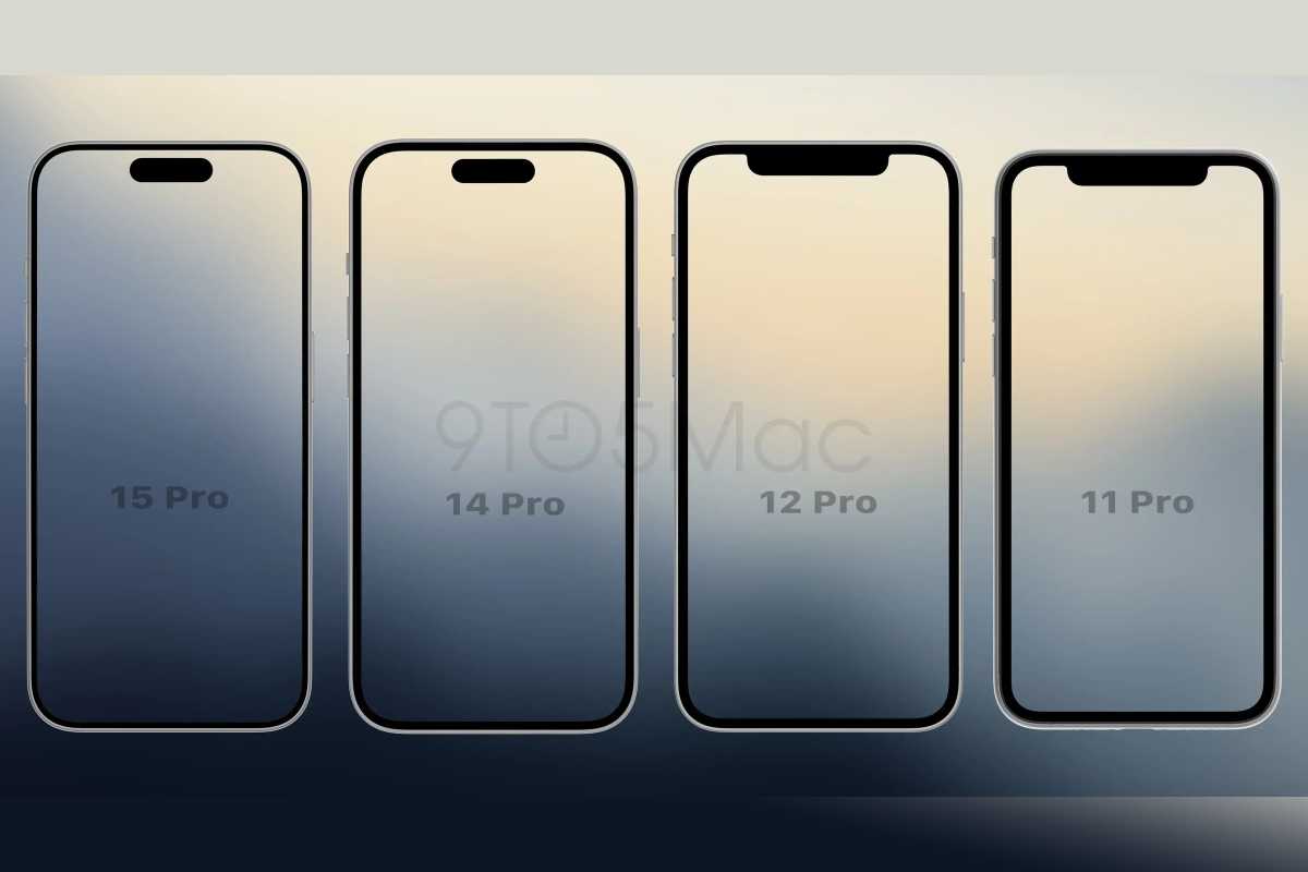 iPhone 15 pro bezels versus the iPhone 14 Pro, 12 Pro, 11 Pro