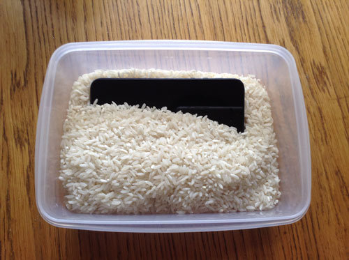 Submerge iPhone in Rice